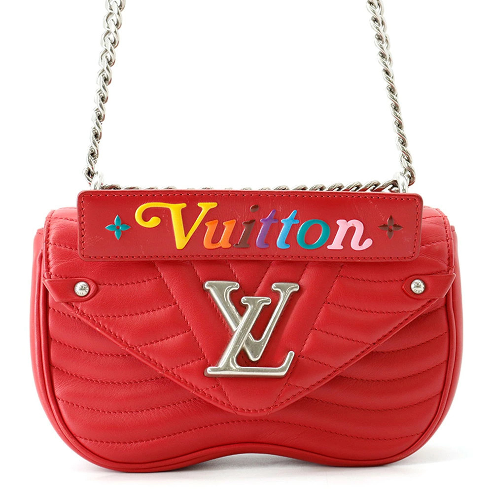 Louis Vuitton Chain Shoulder Bag Leather Wave